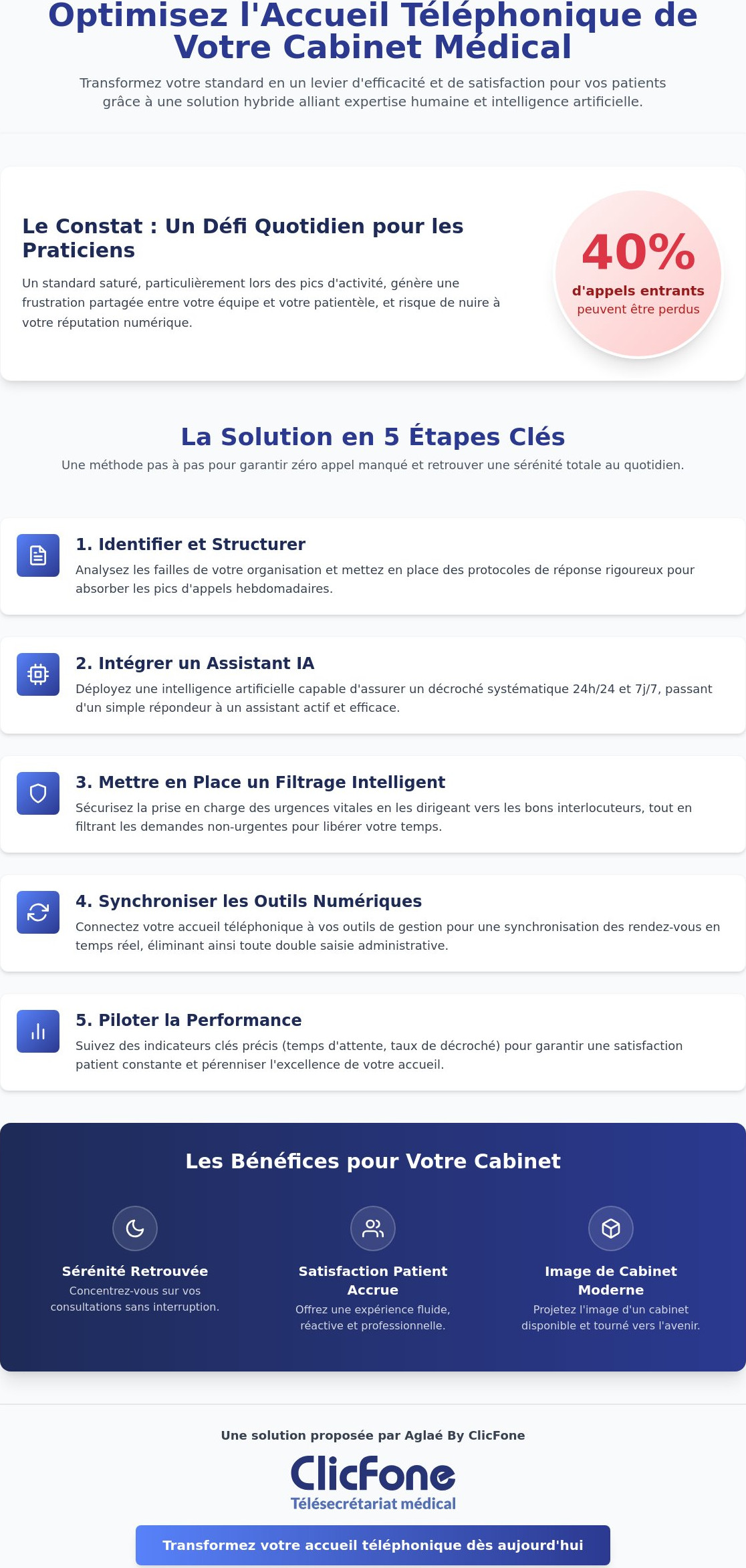 Comment optimiser laccueil téléphonique de votre cabinet médical en 2026 - Infographic